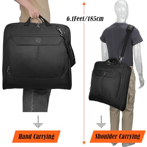 WELKINLAND 3-Suit Garment Bags for Travel & 4Pack Compression Packing Cubes