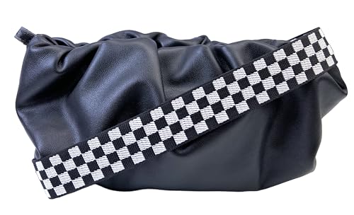 Purse Strap Replacement for Crossbody Bags & Handbags - color: Black White Checkered, size: 1-1/2 Inch Wide