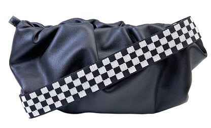 Purse Strap Replacement for Crossbody Bags & Handbags - color: Black White Checkered, size: 1-1/2 Inch Wide