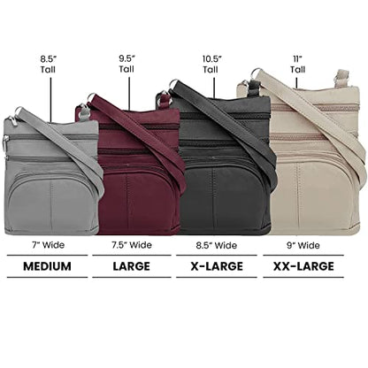TOVOSO Crossbody Bag for Women, Genuine Leather Multi-Pocket Purse with Adjustable Strap, RFID Protection, Built-In Wallet - color: Brown, size: XX-Large