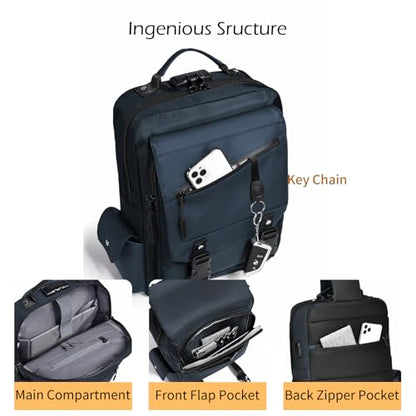 Leaper Crossbody Messenger Bag for Men: 13L Multi-pocket Satchel Sling Bags - color: Dark Blue