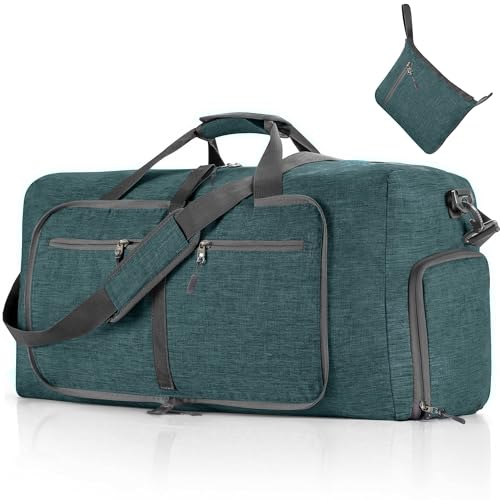 Vomgomfom 65L/85L/115L Foldable Travel Duffle Bag with Shoe Compartment - color: F Green, size: 85L