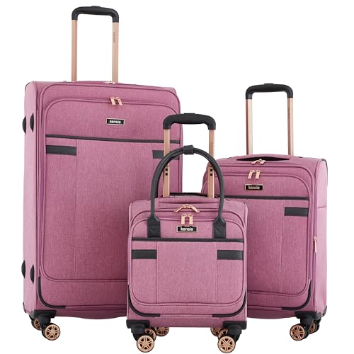 kensie Hudson Softside 3-Piece Spinner Luggage Set, Mellow Mauve - color: Mellow Mauve