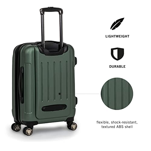 Kenneth Cole REACTION Renegade Luggage Expandable 8-Wheel Spinner Lightweight Hardside Suitcase, Cilantro, 24-Inch Checked - color: Cilantro, size: 24-Inch Checked