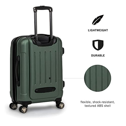 Kenneth Cole REACTION Renegade Luggage Expandable 8-Wheel Spinner Lightweight Hardside Suitcase, Cilantro, 24-Inch Checked - color: Cilantro, size: 24-Inch Checked