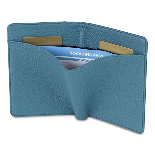 Vaultskin KENSINGTON Passport Holder for Travel, RFID Wallet (Turquoise) - color: Matt Turquoise