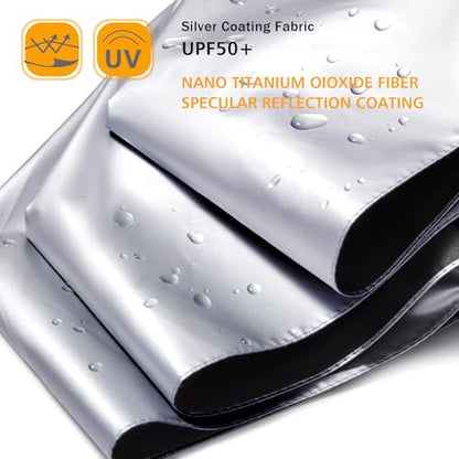 G4Free UPF 50+ UV Protection Travel Umbrella 42/46 Inch Sun Umbrella - color: Silver/Pink, size: 46 inch