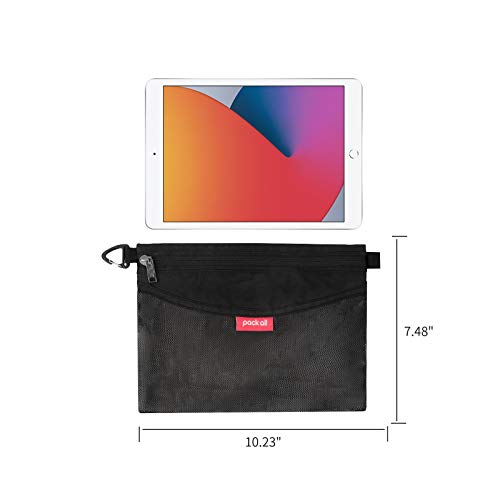 pack all Water-Resistant Zipper Pouch, Mesh Zipper Bag, 10.23"x7.48" - color: Black, size: Medium
