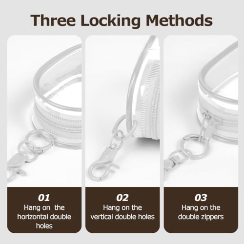 Linsaner 2 Pack Transparent Tech Pouch Storage Bags, White + White - color: A4-White + White