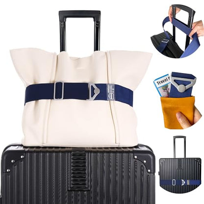 SOWPOPY Travel Belt Luggage Straps for Carry On Bag, Suitcases - color: DK-Blue
