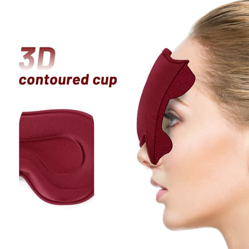 Sleep Mask for Men and Women, Lash Extensions 3D Eye Mask, Red - color: Red