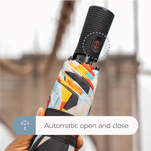 ShedRain Vortex Windproof Compact Travel Umbrella, Auto Open Close | Folding Umbrella, Vented Canopy, Cable Enforced Technology, 75 MPH Wind Rated - color: Thyme