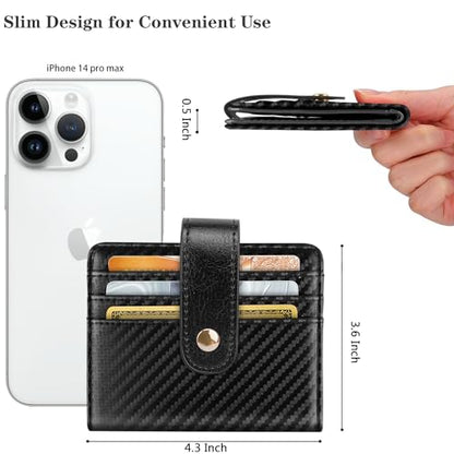 Small Wallets for Men Slim Minimalist Bifold Credit Card Holder - color: Carbon Fiber