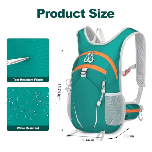 10L Small Hiking Backpack for Men Women, Lightweight Hiking Daypack - color: Green