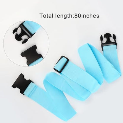 80In Luggage Straps for Suitcase Travel Belt Accessories, 2 Pack Light Blue - color: 4Pcs Light Blue