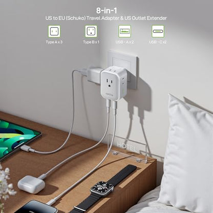 EPICKA PD 20W 2-Pack Germany France Type EF Travel Adapter, 2USB-A/2USB-C - style: 2 Packs Type EF-for Geraman&France
