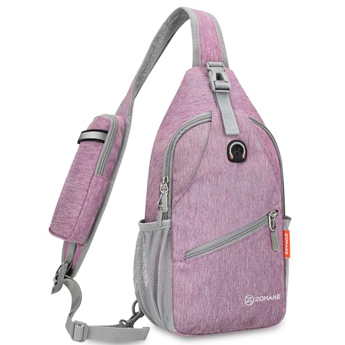 ZOMAKE Sling Bag,Small Crossbody Sling Backpack Shoulder Daypack for Travel - color: Purple, size: 7L