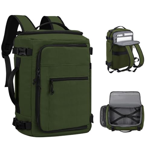 Carry On Travel Backpack Flight Approved Laptop Backpack for Women Men - color: Dark Green, style: B