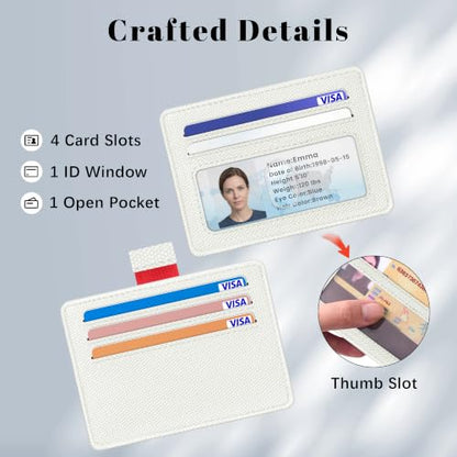 Airkit Small Slim ID Case, Womens Credit Card Holder Wallet, RFID Sleeve - color: Classic White