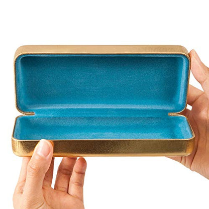 TRIUMPH VISION Sunglasses Case Hard Shell Glasses Case Eyewear Eyeglasses - color: Gold, size: Large for sunglasses