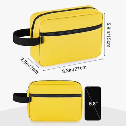 Elviros Unisex Toiletry Bag, Lightweight Travel Dopp Kit, Bright Yellow - color: Bright Yellow, size: Small
