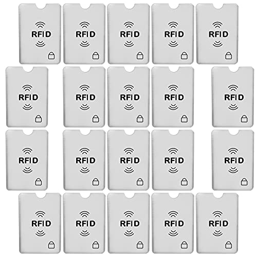 SaiTech IT 20 Pack RFID Blocking Sleeves for Debit and Credit Cards,Silver - size: RFID Card Sleeve 20 Pcs