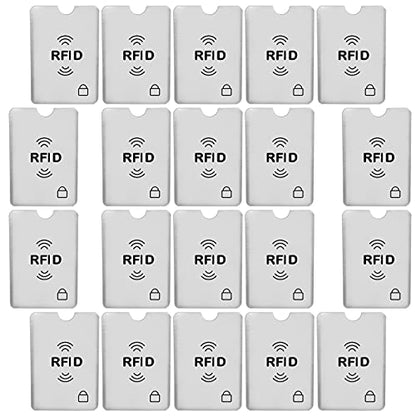 SaiTech IT 20 Pack RFID Blocking Sleeves for Debit and Credit Cards,Silver - size: RFID Card Sleeve 20 Pcs