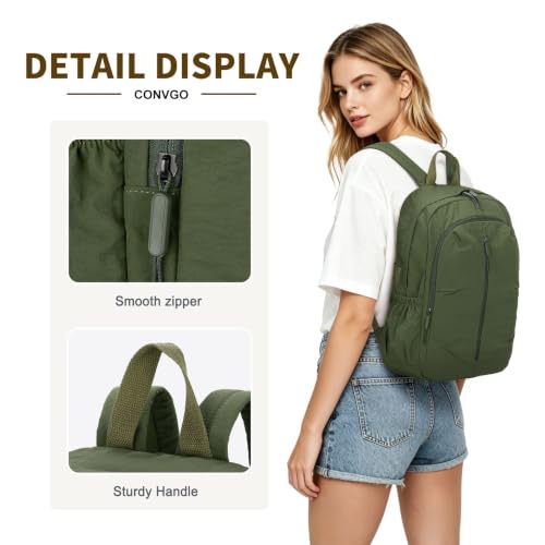 Small Hiking Backpack 20L Packable Casual Daypack, Dark Green - color: Dark Green