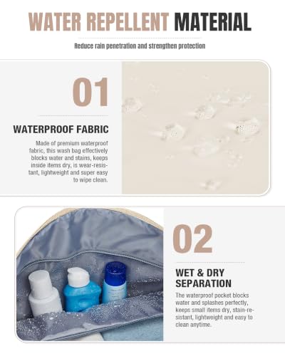 Weekender Bags for Women Travel Weekend Overnight Bag with Shoe Compartment - color: B -Beige + Packing Cube