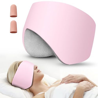 Sleep Mask & Earmuffs for Sleep - 2 in 1 Ear & Eye Mask with Ear Plugs - color: 2-1 Pink