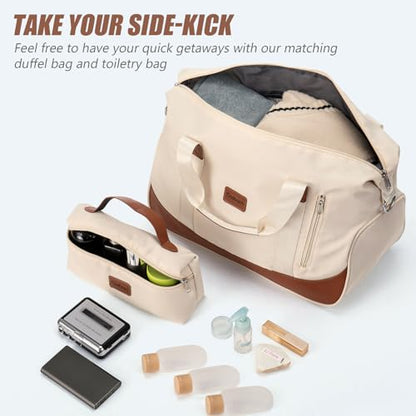 Cosbarn Carry On Luggage,3 Piece Luggage Set,22x14x9 Airline Approved - color: Beige