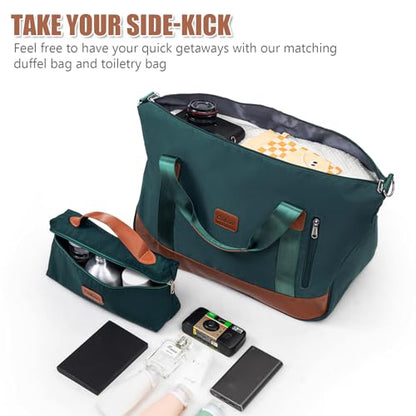 Cosbarn Luggage Sets 5 Pcs Suitcases with Wheels, 20"/24"/28",DarkGreen - color: DarkGreen, size: 5 Piece Sets (20/24/28/Db/Tb)