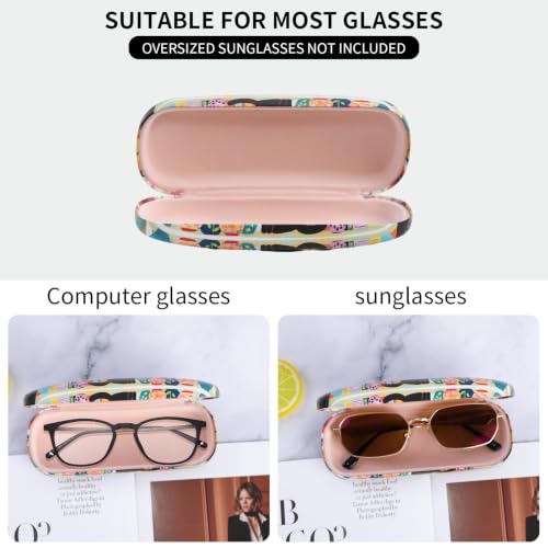 PERFECTSIGHT Hard Shell Eyeglasses Case, Kawaii Protective Glasses Case for Kids, Cute Eyeglass Case for Women Men Girls - color: Multicolor Vase Cat