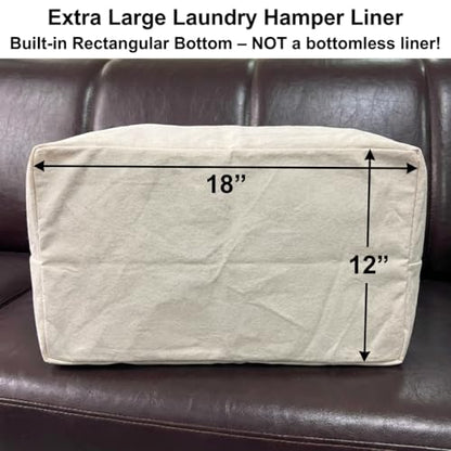 Laundry Basket Liner Replacement Bag,Large Heavy Duty Bag 18"WX10.2"DX35.5H - color: Beige,2pcs