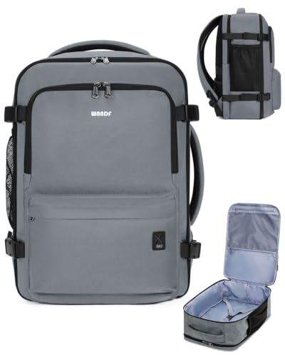 WANDF Personal Item Travel Bag 18x14x8, Carry On Laptop Backpack (Grey) - color: B-grey, size: 18x14x8