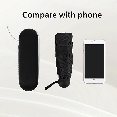 TopTie Compact Mini Umbrella for Purse, Small Sun & Rain Umbrellas with Case, Travel Folding Umbrella - color: Navy