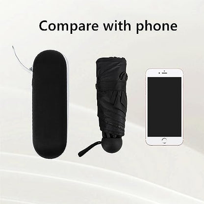 TopTie Compact Mini Umbrella for Purse, Small Sun & Rain Umbrellas with Case, Travel Folding Umbrella - color: Navy