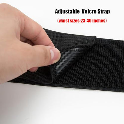 AnsrJ Adjustable Running Belt for Women & Men.Slim Thin Elastic Waistband. - color: BLack