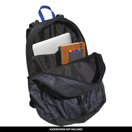 adidas Prime School Backpack 37L | Padded 17-In. Laptop Sleeve, Water-Bottle Pockets, LoadSpring Carry, Rolls With Your Suitcase, School Gym & Travel Ready - color: Two Tone Black/Team Royal Blue/Silver Metallic/7a
