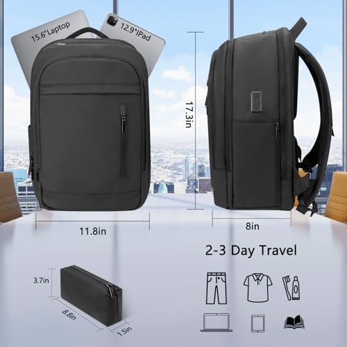 Business Travel Lightweight Laptop Backpack for Men - color: Black, size: 15.6MAX", style: Classic