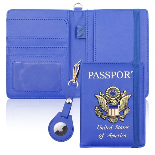 Passport Holder for Travel,Passport Cover Case with RFID (dark blue) - color: dark blue