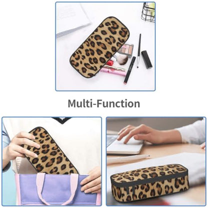 Gkyygk Brown Leopard Big Capacity Makeup Toiletry Bag For Men Women - color: Brown Leopard