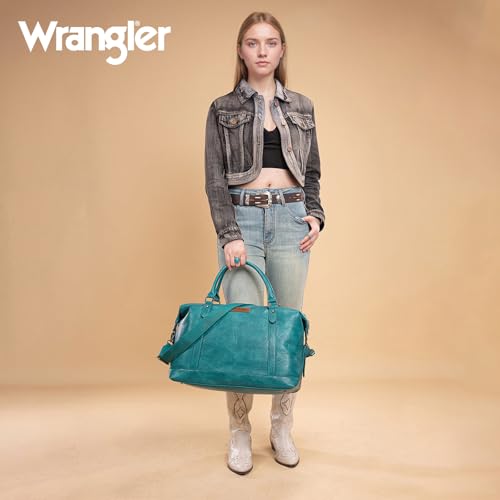 Wrangler Duffel Bag Large Travel Weekender Bag for Women Waterproof Carry on Overnight Bag for Gym,Trips,Weekends,Turquoise - color: Turquoise