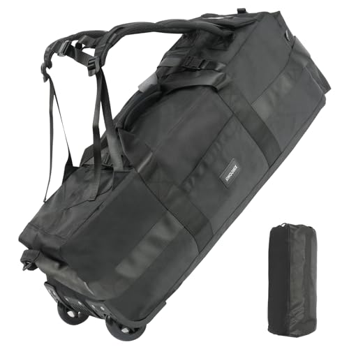 80L Rolling Travel Duffle Bag with Wheels, Black - color: Black