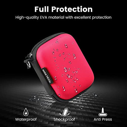 Earbud Case, RISETECH Earphone Case Holder Hard EVA Headphone Small Zipper Pouch Compatible with Beats Fit Pro, TOZO T6, Bose Soundsport, EarPods, AirPods, Sony Wired Earbuds with Keychain -Red - color: Red