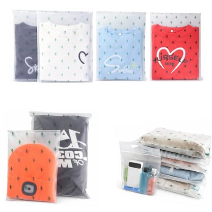 Travel Storage Bags, 30PCS Resealable Ziplock Bags Clear Bag & Frosted Zip lock Seal Clothes Bags Hospital Waterproof Luggage Organiser for Clothes Shoes Cosmetics