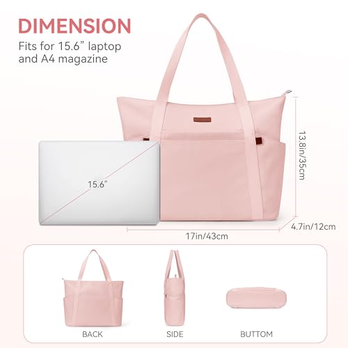Tote Bag for Women, 18L Large Capacity Hobo Handbags with Zipper - color: Pink, size: Medium