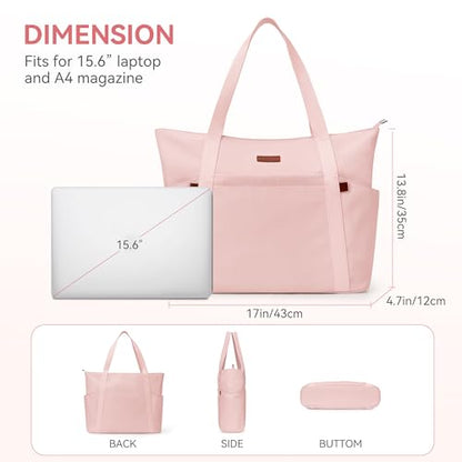 Tote Bag for Women, 18L Large Capacity Hobo Handbags with Zipper - color: Pink, size: Medium