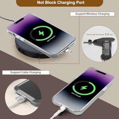 YFWE Clip and Go Strap for Phone With Wallet Crossbody (Detachable RFID Wallet)- Adjustable Phone Lanyard Crossbody with 360° Rotatable Tether Tabs for All Phones (Cream) - color: 2-cream