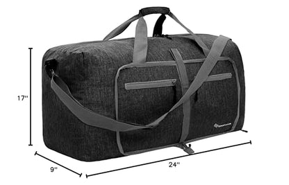 Dimayar 65L Foldable Duffle Bag, Travel & Weekender, Overnight, Gym - color: Black, size: 65L